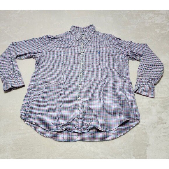 Ralph Lauren Other - Ralph Lauren Polo Shirt Mens Sz L Multicolor Gingham Check Button Down Blue Pony